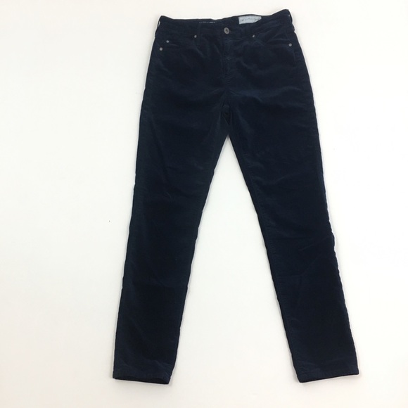 Midnight Blue AG Anthropologie The High Rise Stevie Ankle Velvet Jeans sz 28 - Picture 5 of 8